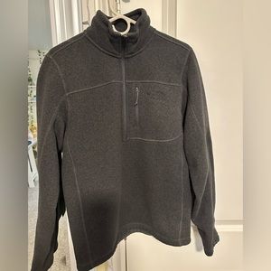 Men’s Black/Grey Northface Fleece Zip Up Three Quarter Zip Jacket